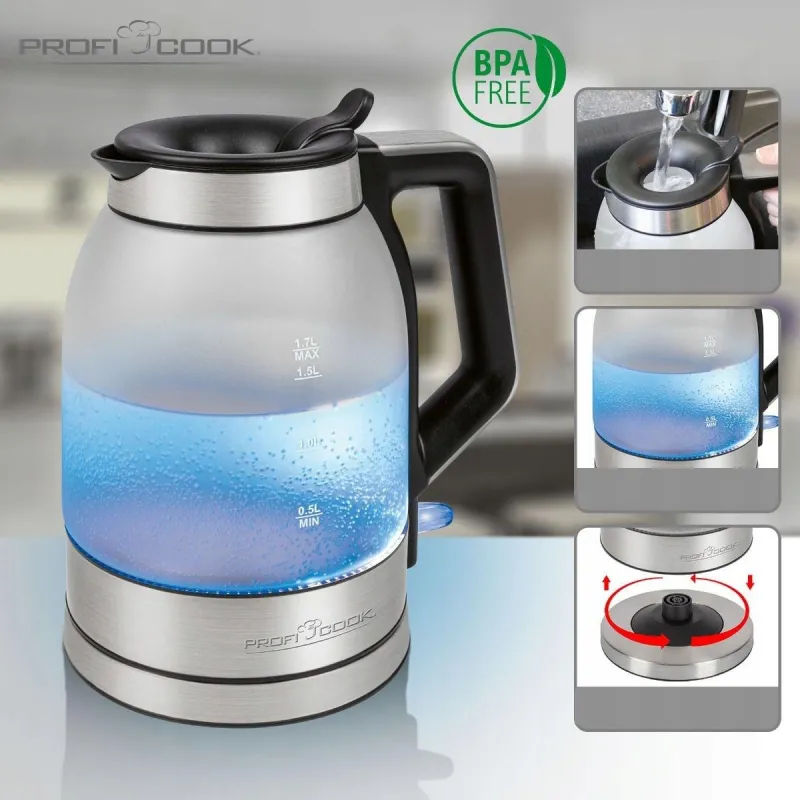Електрочайник ProfiCook PC-WKS 1215 G :стильний і зручний  для щоденного використання